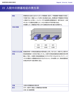 23 入院中の肺塞栓症の発生率