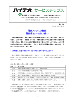 暑熱ストレスの軽減 暑熱環境下で涼しく保つ