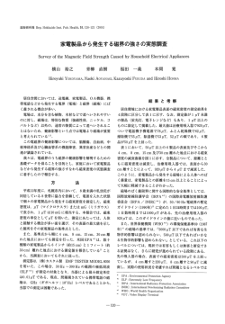 18 家電製品から発生する磁界の強さの実態調査