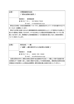 『 夢ある農業応援団 』 『 酒蔵一ノ蔵の酒米作りと6次