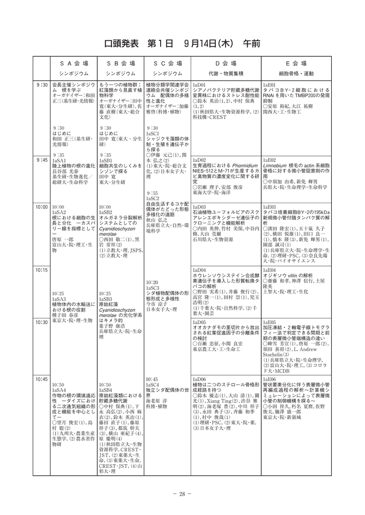 口頭 ポスター発表