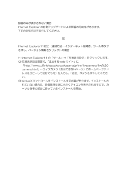 動画のみが表示されない場合 Internet Explorer の自動アップデート
