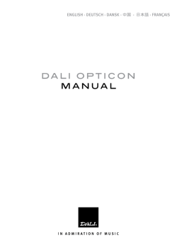 DALI OPTICON MANUAL
