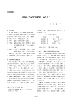 ICAO／CAEPの動向−WG2