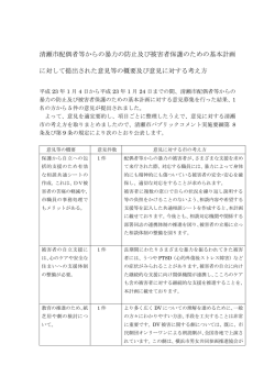 に対して提出された意見等の概要及び提出された意見等