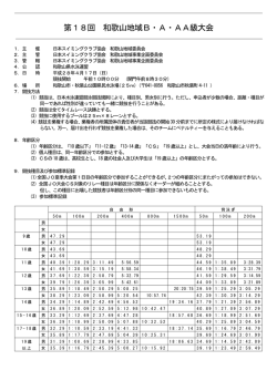 第18回 和歌山地域B・A・AA級大会