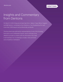 Insights and Commentary from Dentons