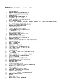 【 裏技情報ファイル（File-No.01） 】 （1&sim;66）＜目次