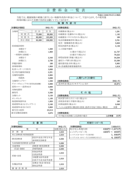 自 費 料 金 一 覧 表