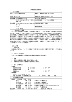 評価調査結果要約表 1. 案件の概要 国名：ブラジル連邦共和国 案件名