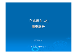 「下北沢らしさ」 調査報告