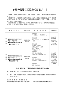 水稲の防除について - 新旭町農業協同組合