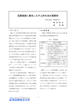 成層強度に着目したダム貯水池水質解析