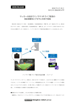 サッカーの試合でパノラマ VR ライブ配信の実証実験を