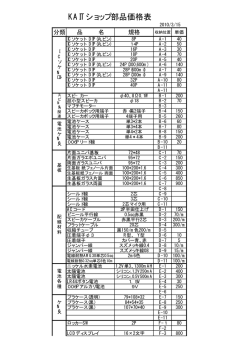 KAITショップ部品価格表