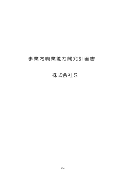 事業内職業能力開発計画書 株式会社S