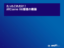 たったこれだけ！ ARCserve HA環境の構築