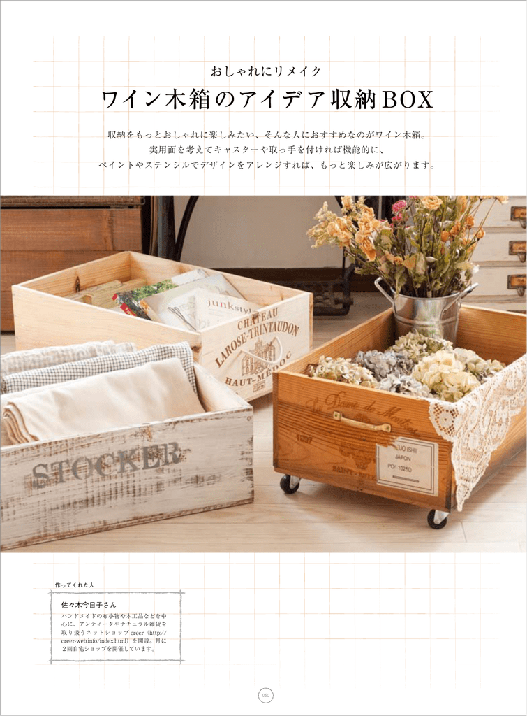 ワイン木箱のアイデア収納 Box