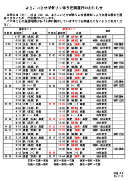 よさこいさせぼ祭りに伴う迂回運行のお知らせ