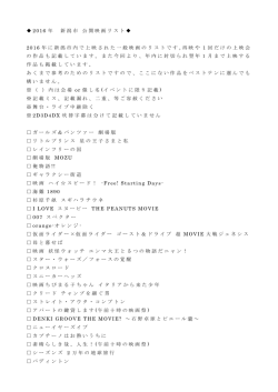 2016年新潟市 公開映画リスト - 新潟・市民映画館 シネ・ウインド