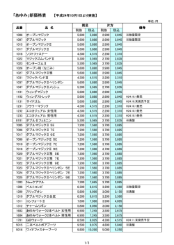 「あゆみ」新価格表 【平成24年10月1日より実施】