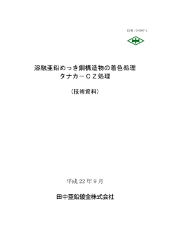 溶融亜鉛めっき鋼構造物の着色処理 タナカ－CZ処理 田中亜鉛鍍金