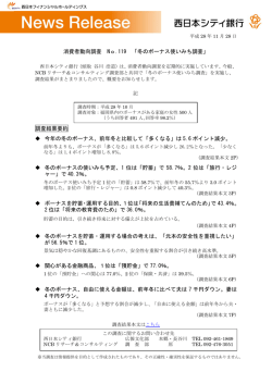 消費者動向調査 No.119 「冬のボーナス使いみち