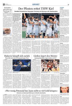 Der Pfosten rettet THW Kiel