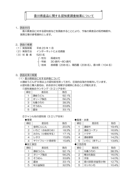 香川県産品に関する認知度調査結果について