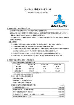 運輸安全マネジメント - 株式会社シンクラン
