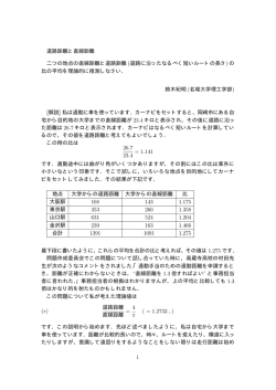 直線距離と道路距離