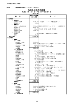 見積もり収支予算書 - 特定非営利活動法人 エンジョイスポーツクラブ魚沼