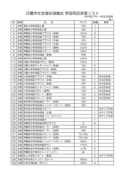 日置市社会福祉協議会 学習用品保管リスト