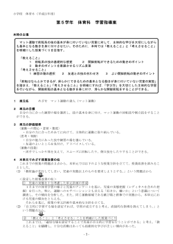第5学年 体育科 学習指導案