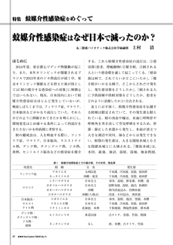 蚊媒介性感染症はなぜ日本で減ったのか？ 上村清