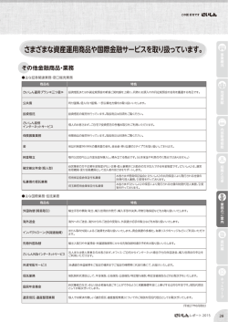 さまさ`まな資産運用商品や国際金融サービスを取り扱っています。