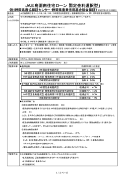 JA三島函南住宅ローン「固定金利選択型」