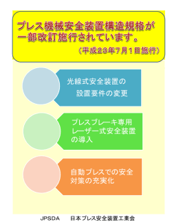 プレス機械用安全装置構造規格 が一部改訂されました