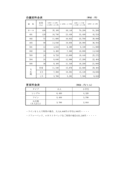 会議室・宿泊料金はこちらをご覧ください。