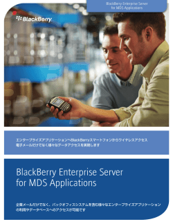 BlackBerry Enterprise Server for MDS Applications