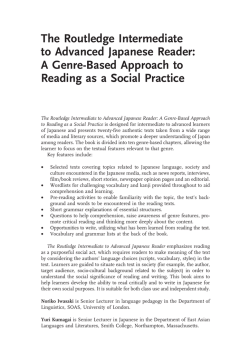 The Routledge Intermediate to Advanced Japanese Reader