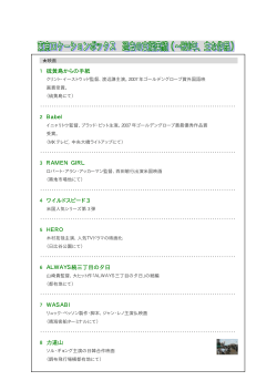 1 硫黄島からの手紙 2 Babel 3 RAMEN GIRL 4 ワイルド