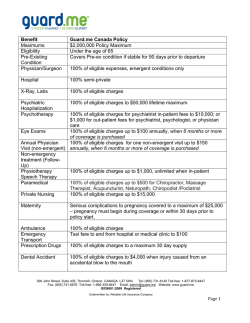 Benefit Guard.me Canada Policy Maximums $2,000,000 Policy