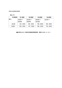 特定公共賃貸住宅家賃