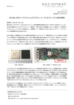 4K/60p HEVC リアルタイムビデオエンコーダ LSI サンプル