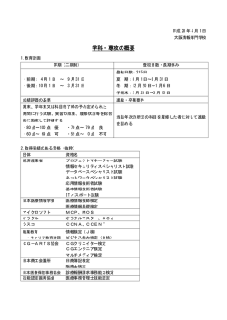 学科・専攻の概要 - JOHO大阪情報専門学校