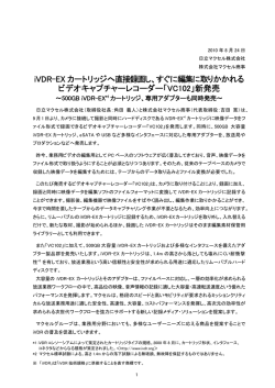 iVDR-EX カートリッジへ直接録画し、すぐに編集に取り
