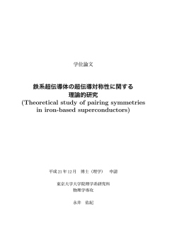 鉄系超伝導体の超伝導対称性に関する理論的研究