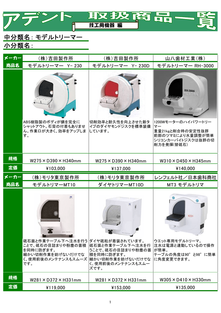 歯科技工 ヨシダ ダイヤモンドY230トリマー 【公式通販】