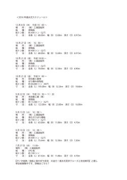 （2016年）の進水式スケジュール